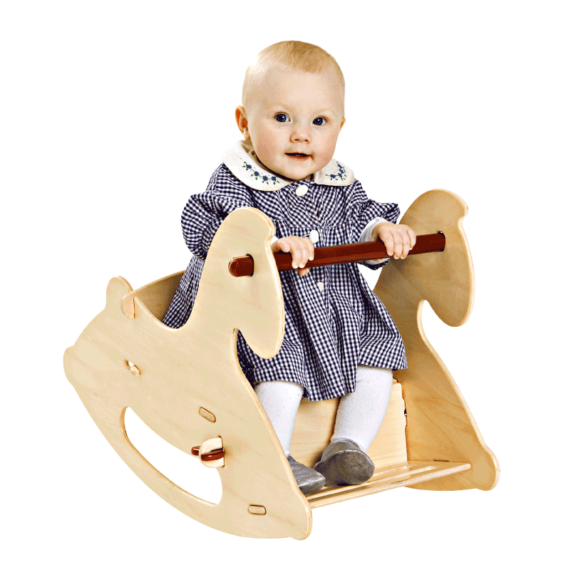 Wooden Rocking Horse - Natural Wood